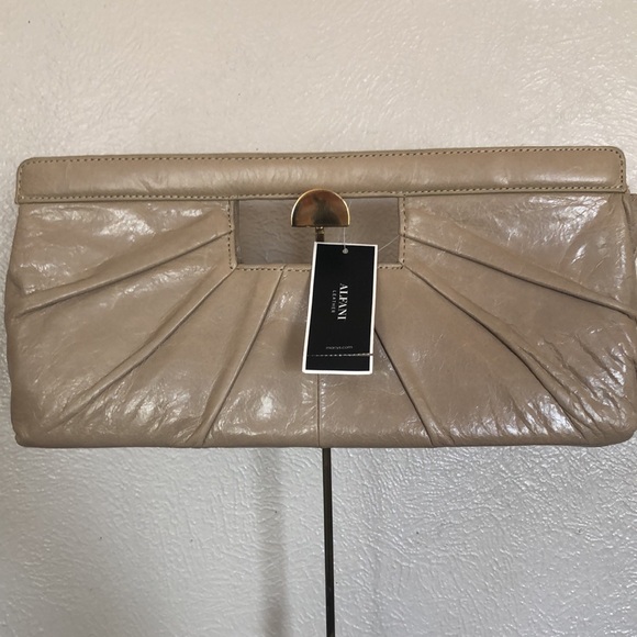 ALFANI Leather Clutch Purse (Oatmeal) - Picture 1 of 6